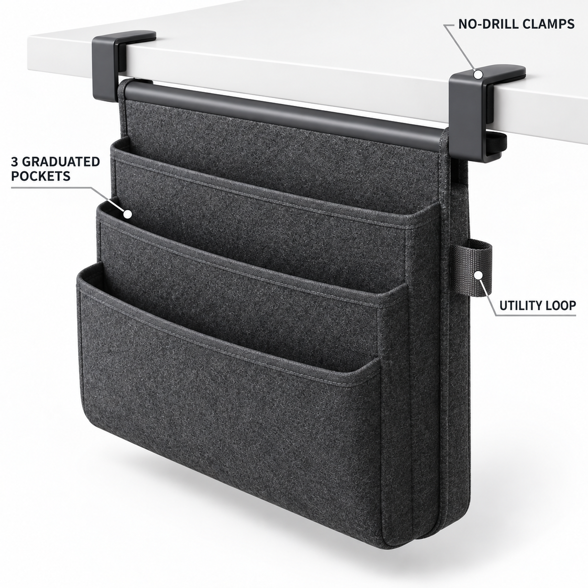 PocketRail Desk-Edge Organizer
