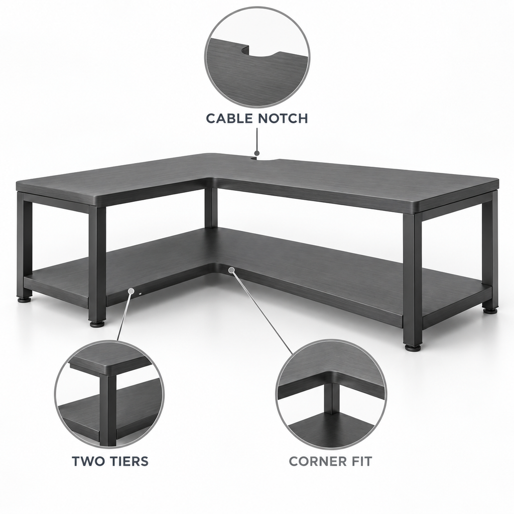 CornerCove Tiered Desk Shelf
