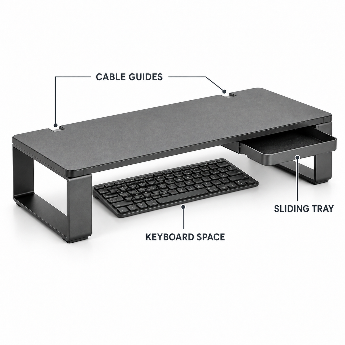 StackSpan Monitor Riser with Sliding Tray