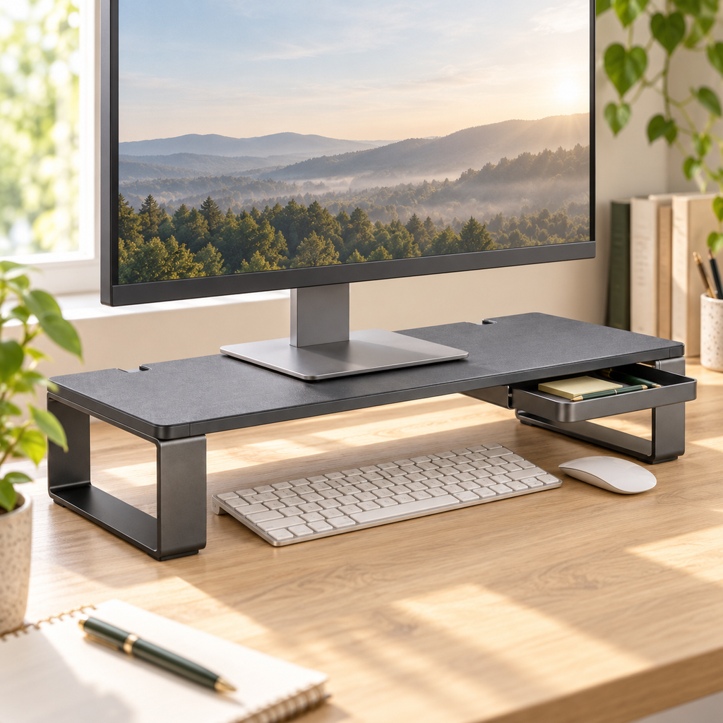 StackSpan Monitor Riser with Sliding Tray